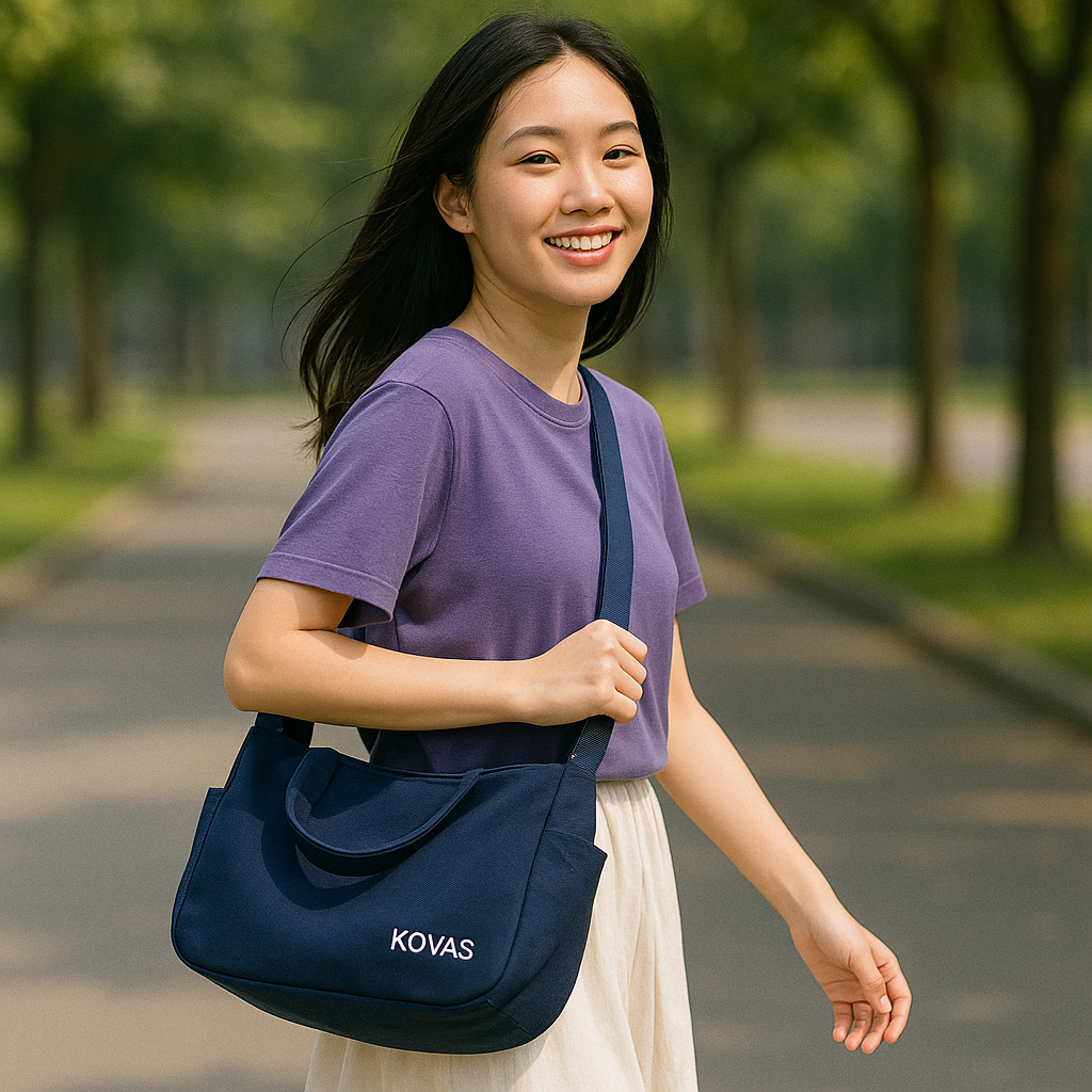 Balo Vải Canvas Đeo Chéo Cho Học Sinh, Sinh Viên