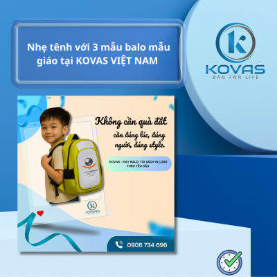 Nhẹ tênh với 3 mẫu balo mẫu giáo tại KOVAS VIỆT NAM