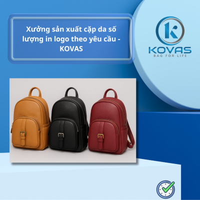 Xưởng sản xuất cặp da số lượng in logo theo yêu cầu - KOVAS