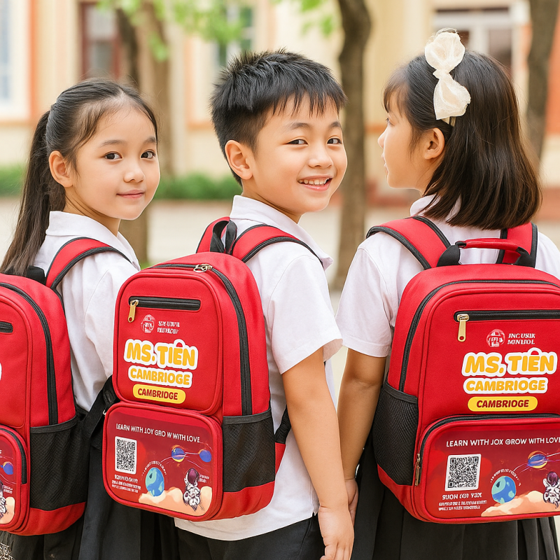 Trung tâm ngoại ngữ tuổi khác nhau kích thước balo phù hợp?
