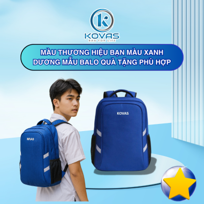 Màu thương hiệu màu xanh dương mẫu balo quà tặng phù hợp