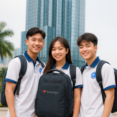 3 công nghệ in logo balo trung tâm ngoại ngữ bền nhất 2025