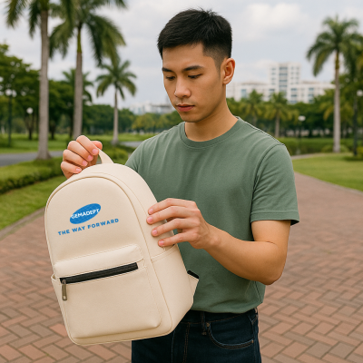 Balo quà tặng trường học in logo nhà tài trợ doanh nghiệp