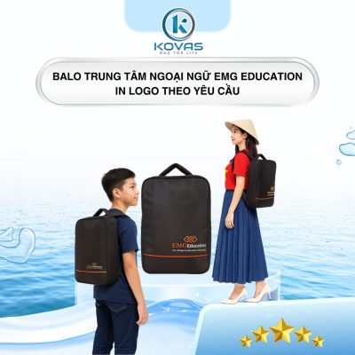Balo trung tâm ngoại ngữ EMG Education in logo theo yêu cầu