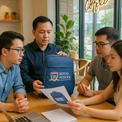 Mẫu balo đẹp cho học viên trung tâm ngoại ngữ - Kovas