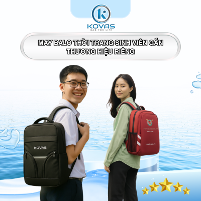 May balo thời trang sinh viên gắn thương hiệu riêng - Kovas