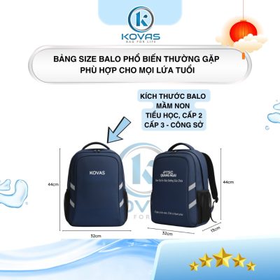 Bảng size balo phổ biến thường gặp phù hợp cho mọi lứa tuổi