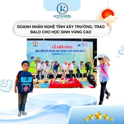 Doanh nhân Nghệ Tĩnh xây trường, trao balo cho học sinh vùng cao