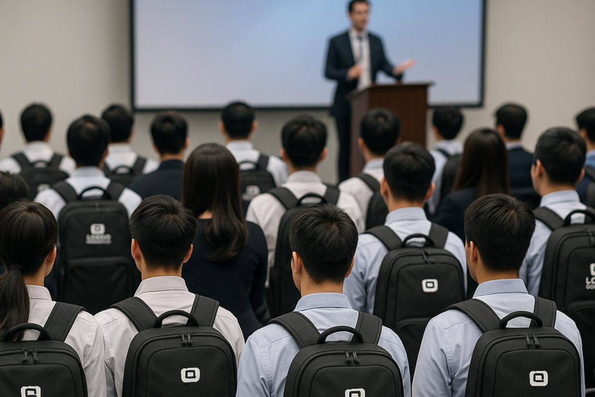 May balo quà tặng doanh nghiệp chất liệu vải Dù Xốp cao cấp