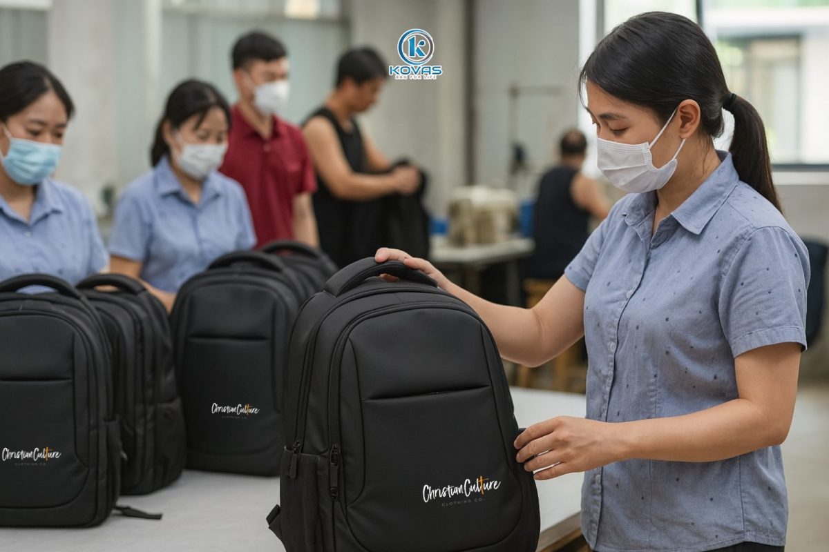 May balo quà tặng doanh nghiệp chất liệu vải Dù Xốp cao cấp