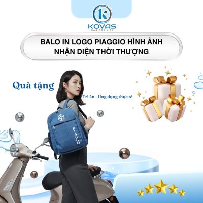 Balo in logo Piaggio hình ảnh nhận diện thời thượng