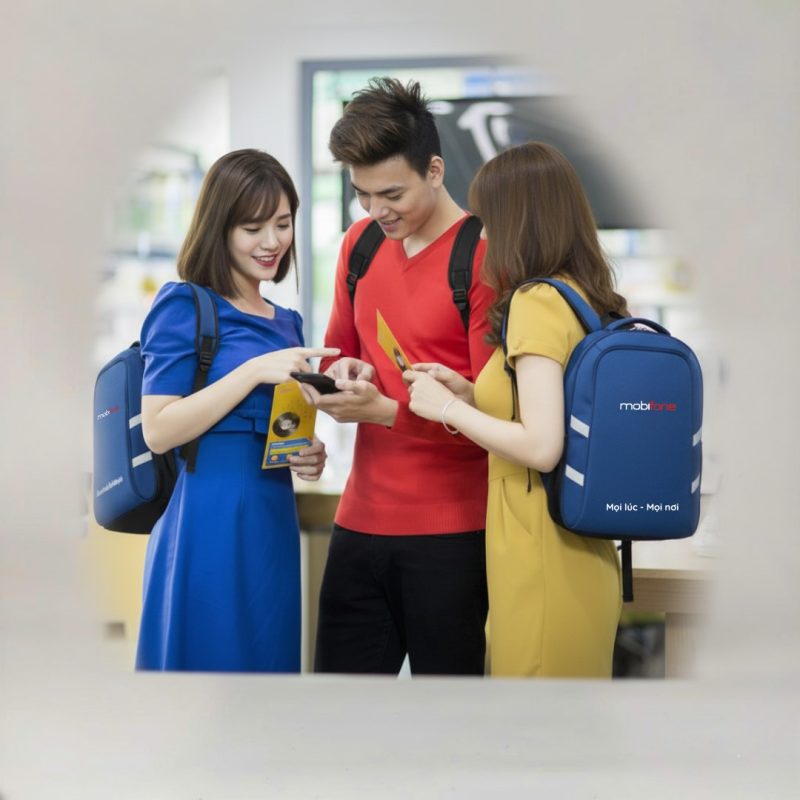 Balo in logo thương hiệu Mobifone - Nhận diện thương hiệu