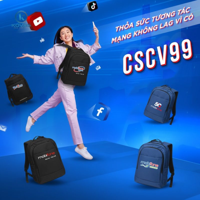 Balo in logo thương hiệu Mobifone - Nhận diện thương hiệu