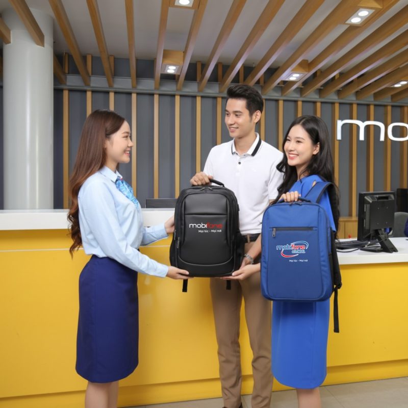 Balo in logo thương hiệu Mobifone - Nhận diện thương hiệu